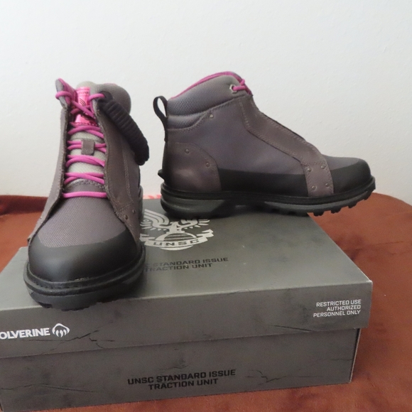 WOLVERINE HALO SPARTAN UNSC Limited Edition Leather Boots midnight frost 8.5 - Picture 1 of 8